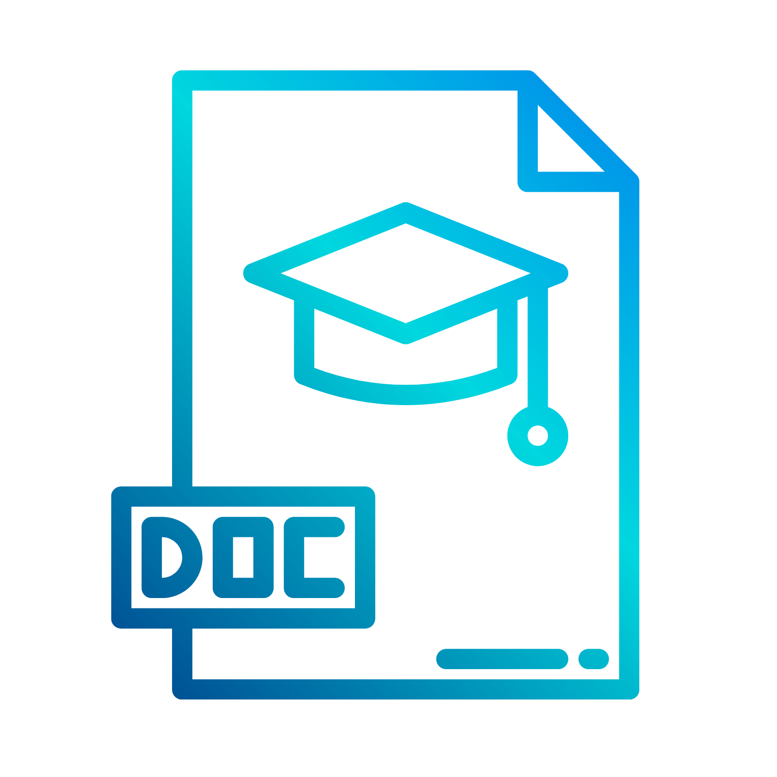Blue and white document icon